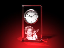 Glasfoto - Uhr mit Foto - eckig - Erinnerung - Portrait